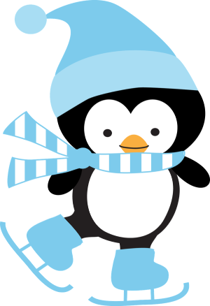 a skating winter penguin